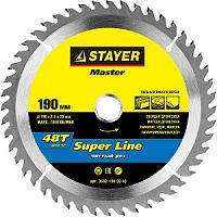 STAYER Super line 190 x 20мм 48Т, диск пильный по дереву, точный рез