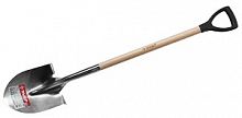 Лопата штыковая для земляных работ из нержавеющей стали, деревянный черенок, с рукояткой, ЗУБР Профе