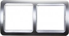 Панель СВЕТОЗАР "ГАММА" накладная, горизонтальная, цвет светло-серый металлик, 2 гнезда