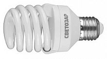Энергосберегающая лампа СВЕТОЗАР "КОМПАКТ" спираль,цоколь E27(стандарт),Т2,яркий белый свет(4000 К),